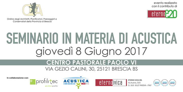 Seminario d'aggiornamento in materia di Acustica a Brescia